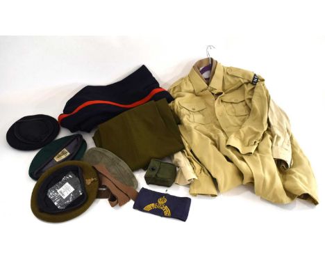 Quantity of British Army Uniforms to include Shirts, Officers ties, 58 pattern compass pouch, 4x shirts, Norfolk Regiment red