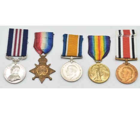 First World War British Gallantry Medal group of five medals to include GRV MM, 1914-15 star, 1914-18 British War Medal, 1914