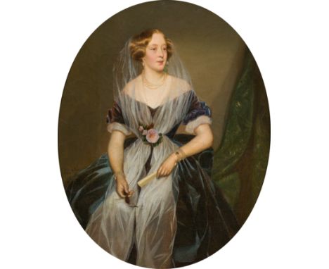 Ferdinand G. WaldmüllerPorträt einer adeligen Dame1846Öl auf Leinwand26,5 x 21,5 cmSigniert und datiert mittig links: Waldmül
