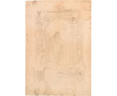 Gustav KlimtEntwurf für die Reinzeichnung "Oper"1883Bleistift, Feder mit schwarzer Tinte auf Papier; gerahmt53 x 38 cmSignier