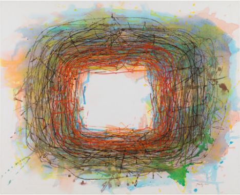 Drago J. PrelogLichtnest2005Acryl auf Leinwand; gerahmt100 x 120 cmSigniert und datiert rechts unten: Prelog 2005Rückseitig b