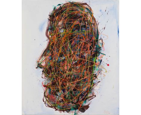 Drago J. PrelogWirrkopf2003/04Acryl auf Leinwand; gerahmt100 x 85 cmSigniert und datiert rechts unten: Prelog 2003/04Rückseit