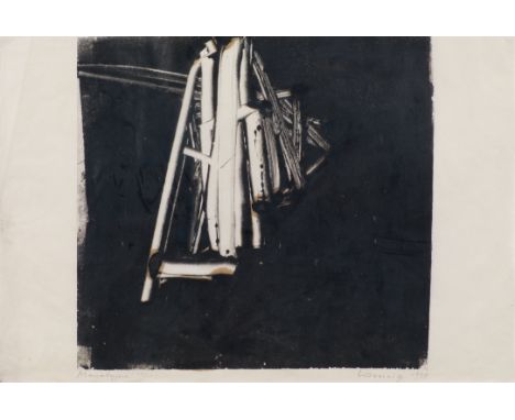 Maria Lassnigo.T.1951Monotypie; gerahmt41 x 61 cm (Blattmaß)Handschriftlich bezeichnet links unten: MonotypieHandschriftlich 