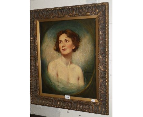 H. C. Pilsbury: A portrait of a woman with bare shoulders, dated 1935, in a gilt frame, oil on canvas
