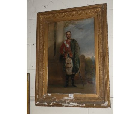 A Victorian full-length portrait of a gentleman in Scottish ceremonial dress