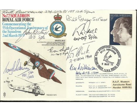 Eight Battle of Britain Pilots 2 Mar 73 BFPS 1306 No 72 Sqn RAF Commemorating the 55th Operational Anniversary of the Sqn Flo