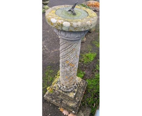 Reconstituted stone and lead sundial