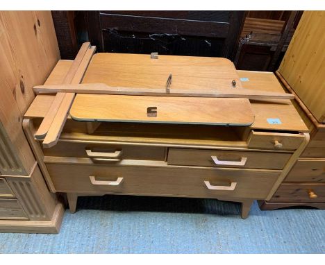 Mid 20th century light oak G Plan ergo dressing table with mirror