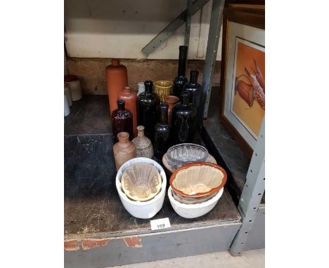 Ceramic moulds &amp; vintage glass bottles