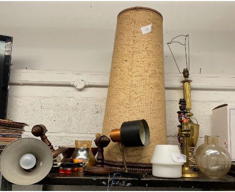 Collection of vintage light fittings &amp; shades