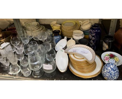 Ceramics &amp; glassware to include Royal Worcester "Isabella", Royal Doulton bone china, Portmeirion &amp; others