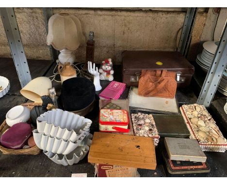 Collectables to include 1960's table lamp, suitcases, perfume bottles &amp; other items