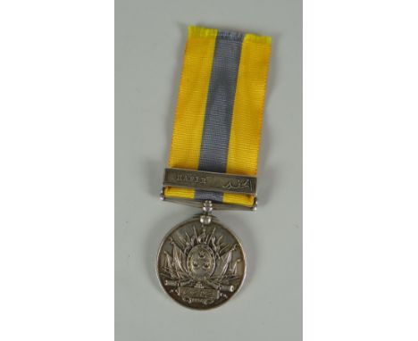 A KHEDIVE'S SUDAN MEDAL WITH HAFIR CLASP Staffordshire Regiment to R3828 Pte G LAWTON 1 N STAFF R