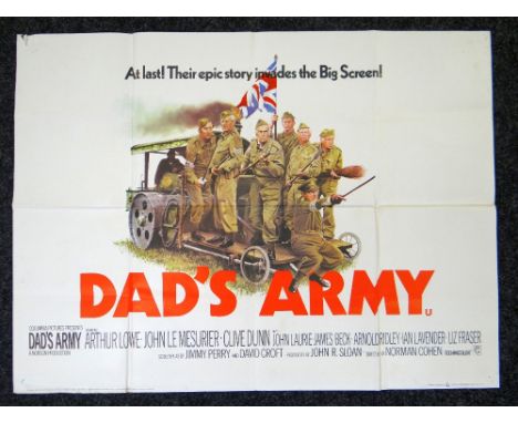 DAD'S ARMY original UK cinema poster from 1971, printed by Lonsdale & Bartholomew, folded, pin holes in corners and edge wear