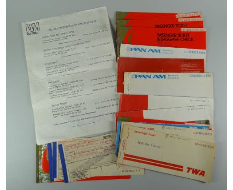 A COLLECTION OF AIR TRAVEL DOCUMENTS RELATING TO SIR PAUL MCCARTNEY & OTHERS (post The Beatles period) comprising an original