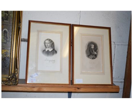 TWO FRAMED PORTRAIT ETCHINGS (2) 