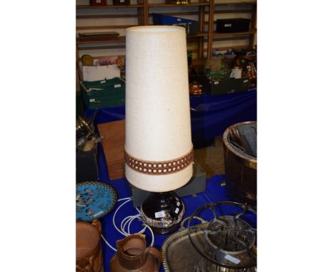WEST GERMAN STUDIO POTTERY LAMP WITH CONICAL SHADE 