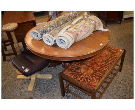 19TH CENTURY MAHOGANY CIRCULAR BREAKFAST TABLE WITH TURNED COLUMN ON A TRIPOD BASE