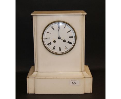 White alabaster cased mantel clock for restoration