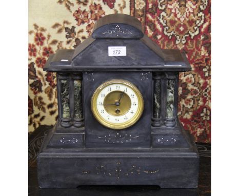 A French slate mantel clock 