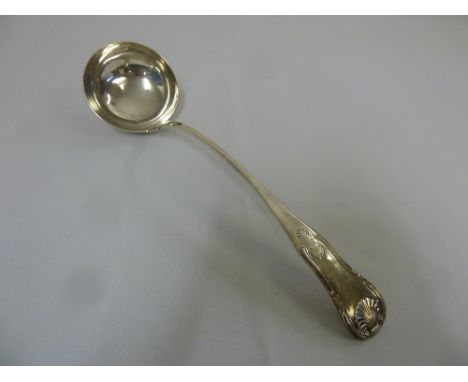 A Scottish Victorian single struck Kings pattern silver soup ladle, Glasgow 1840