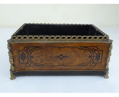 French gilt metal and inlaid wood rectangular jardiniŠre