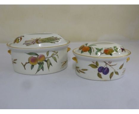 Royal Worcester Evesham two covered serving dishes