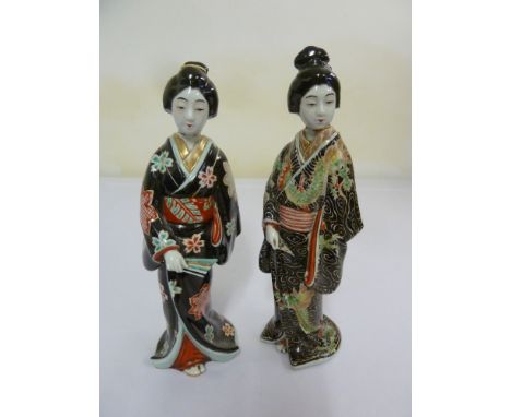 A pair of Oriental ceramic figurines of Geisha girls, A/F