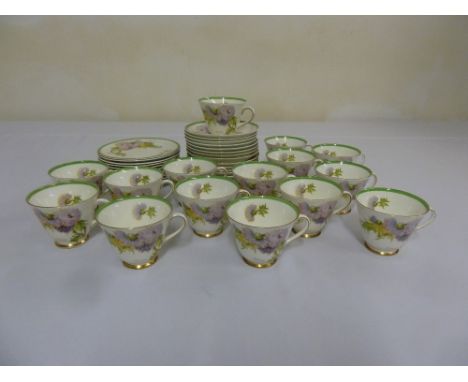Royal Doulton Glammis Thistle teaset to include cups, saucers and plates  (41)