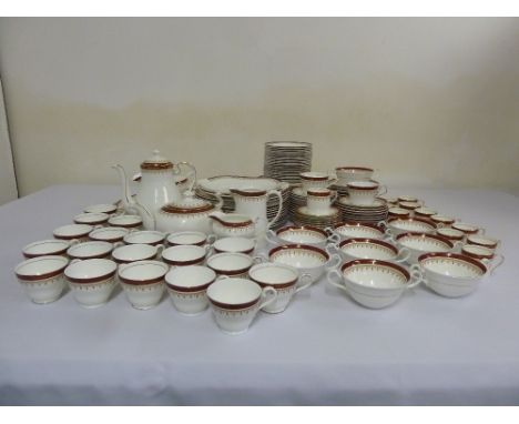 Aynsley Durham 1646 dinner service to include plates, bowls, meat plates, coffee pot, teapot, cups and saucers (147)