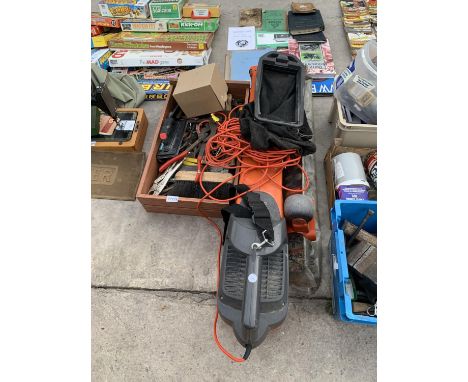 A LEAF VAC AND VARIOUS TOOLS 
