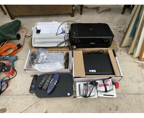 A SET TOP BOX, PRINTER, TYPEWRITER ETC 