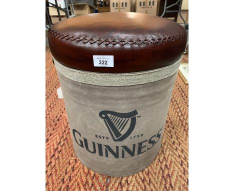 A FAUX LEATHER SEATED GUINNESS STOOL 