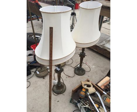 TWO BRASS TABLE LAMPS 