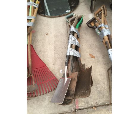 VARIOUS GARDEN TOOLS - SHOVELS, SPADES ETC 