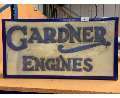 A GARDNER ENGINES ILLUMINATED LIGHT BOX SIGN 