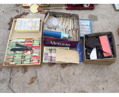 VARIOUS WATCHMAKER'S PARTS AND TOOLS - LENSES, STRAPS ETC 