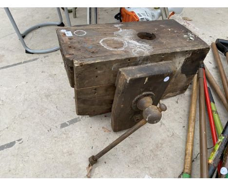 A VINTAGE WOOD VICE 