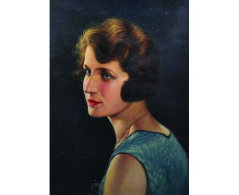 Anton Von Rompaey (20th Century) Dutch. Portrait of a Young Lady, Dressed in Green, Oil on Canvas, Signed, Inscribed 'Antwerp