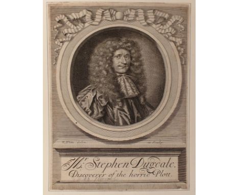 R... White (18th Century) British. 'Mr Stephen Dugdale, Discoverer of the Horrid Plott', Engraving, Unframed, overall 11" x 7