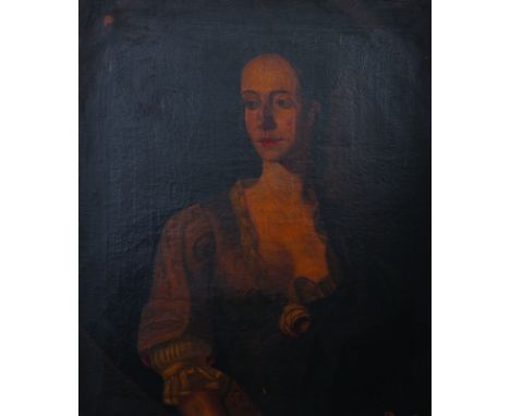 Christian Smith (18th Century) British. Portrait of a Lady, Oil on Canvas, Signed, Inscribed and Dated 1741 on the reverse, 3