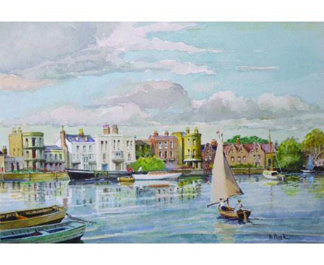Bert Pugh (1904-  ) British. 'Strand on the Green, Chiswick', Watercolour, Signed, Unframed, 8.5" x 12", and three others by 