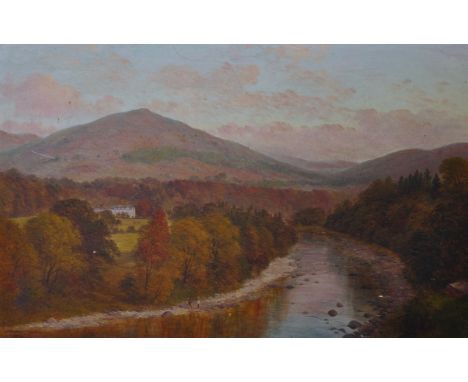 Frederick Foot (19th Century) British. "Burnfoot, from the Camera Bank", Oil on Board, Signed, Inscribed with Title, and 'Ash