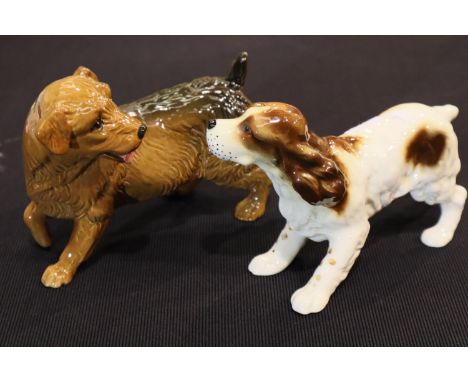 Beswick Norfolk Terrier and Beswick Spaniel, H: 11.5 cm. P&amp;P Group 2 (£18+VAT for the first lot and £3+VAT for subsequent
