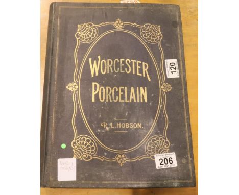 Worcester porcelain by R L Hobson, published by Bernard Quaritch 1910 with 17 colour illustrations. P&amp;P Group 2 (£18+VAT 