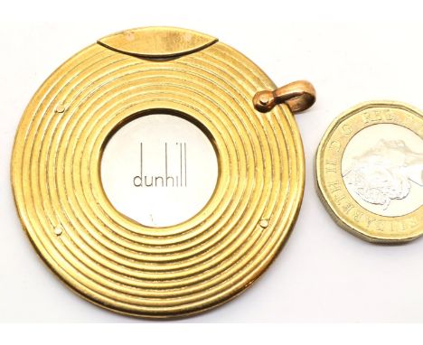 Vintage Dunhill gold plated circular cigar cutter. P&amp;P Group 1 (£14+VAT for the first lot and £1+VAT for subsequent lots)