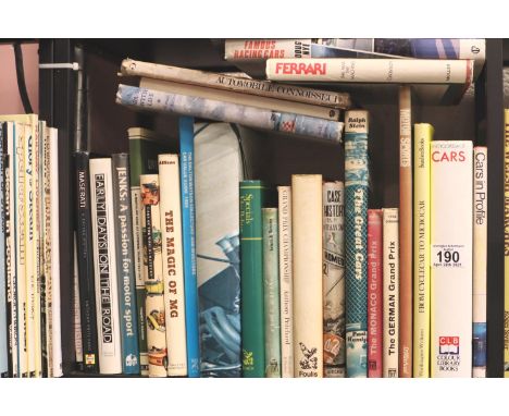 Shelf of car related hardback books. Not available for in-house P&amp;P, contact Paul O'Hea at Mailboxes on 01925 659133 