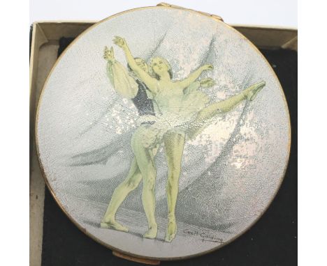 Cecil Goulding powder compact. P&amp;P Group 1 (£14+VAT for the first lot and £1+VAT for subsequent lots) 