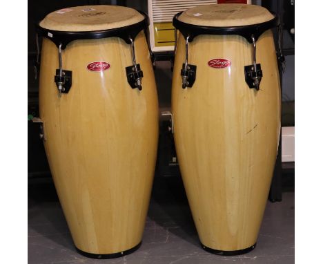 Pair of Stagg professional Conga drums. Not available for in-house P&amp;P, contact Paul O'Hea at Mailboxes on 01925 659133 