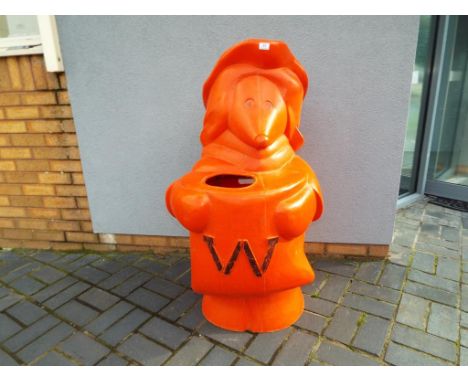 Wombles - a unique and unusual Wombles collector's item, consisting of a moulded red plastic bin in a form of a Womble with r